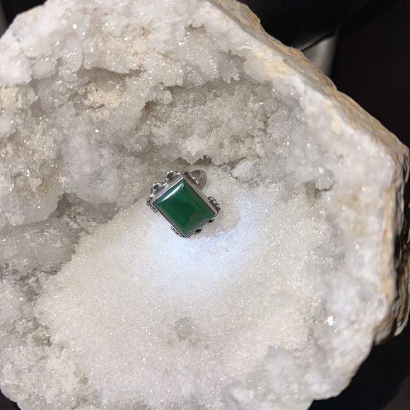 Silver malachite ring - Picture 7 of 8